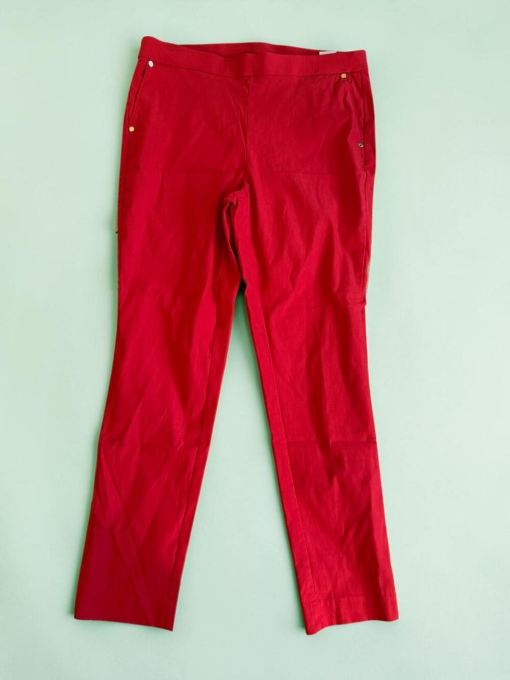 ANNE KLEIN Red Stretch Skinny Pants Size 10